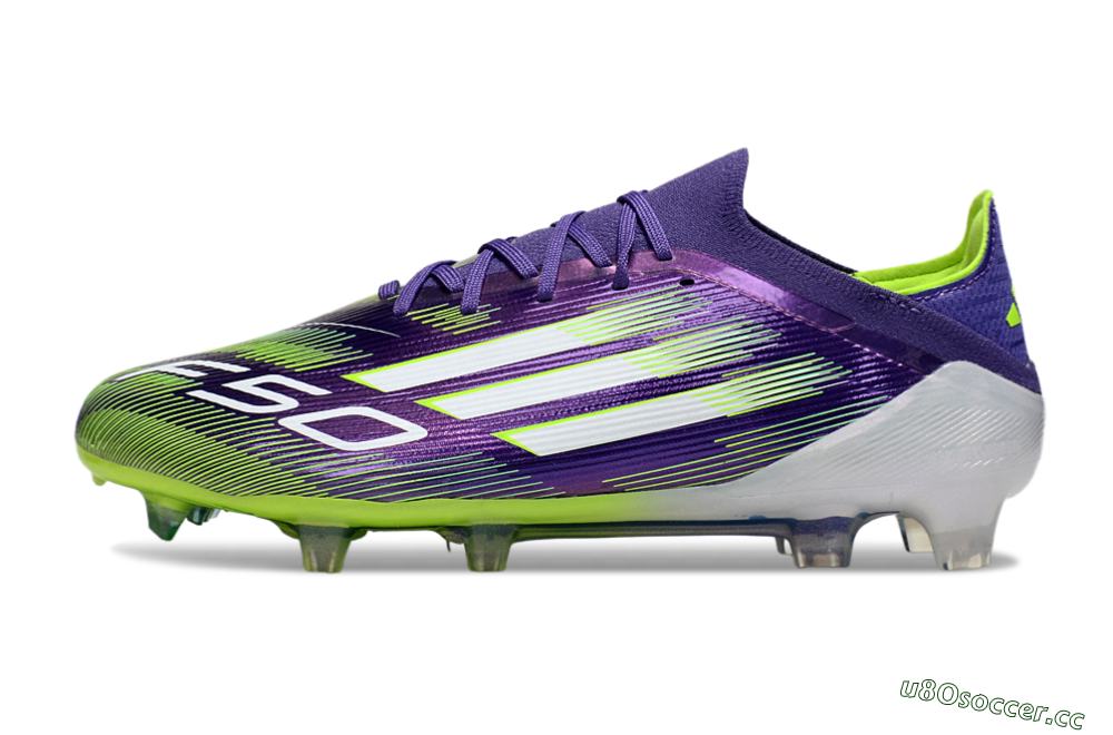 Men's Adidas F50 Elite FG Firm Ground Low-Tops Football Boots - Purple/White/Yellow 0