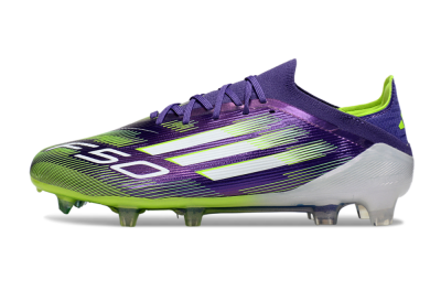 Men's Adidas F50 Elite FG Firm Ground Low-Tops Football Boots - Purple/White/Yellow