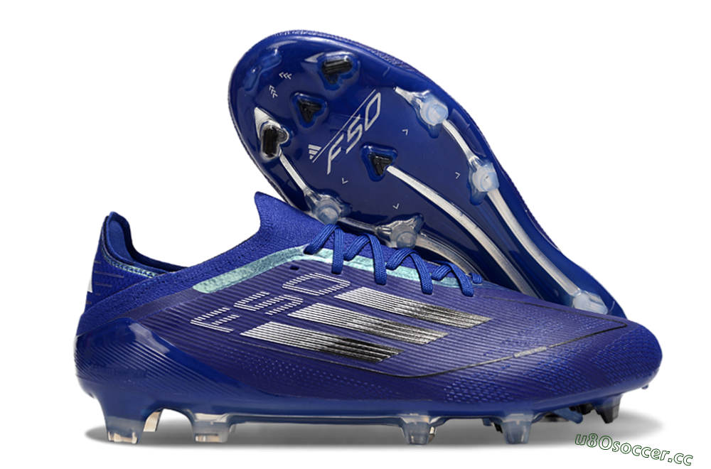 Men's Adidas F50 Elite FG Firm Ground Low-Tops Football Boots - Blue/Silver/Black 2