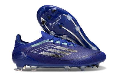 Men's Adidas F50 Elite FG Firm Ground Low-Tops Football Boots - Blue/Silver/Black