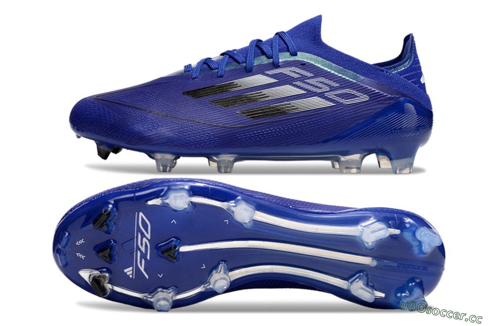 Men's Adidas F50 Elite FG Firm Ground Low-Tops Football Boots - Blue/Silver/Black 1
