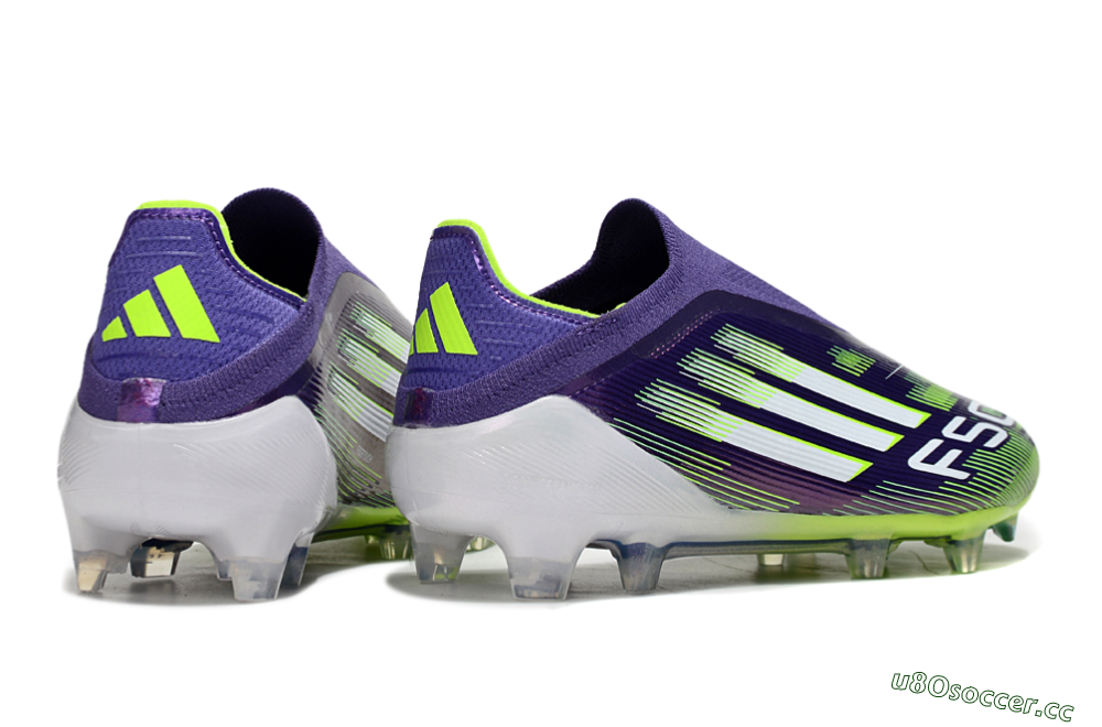 Men's Adidas F50 Elite Laceless FG Firm Ground Low-Tops Football Boots - Purple/White/Yellow 6