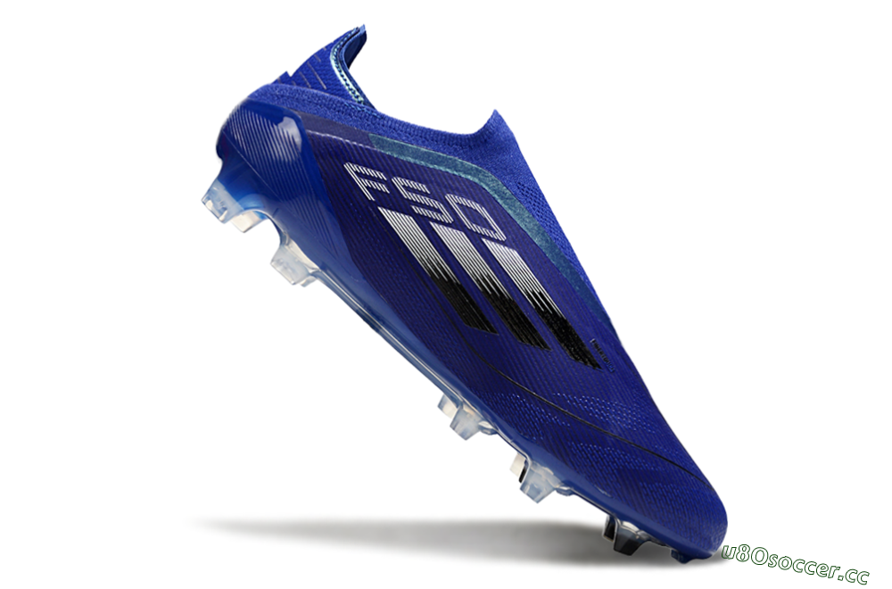 Men's Adidas F50 Elite Laceless FG Firm Ground Low-Tops Football Boots - Blue/Silver/Black 3