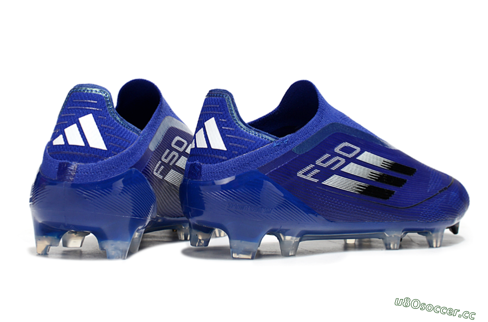 Men's Adidas F50 Elite Laceless FG Firm Ground Low-Tops Football Boots - Blue/Silver/Black 5