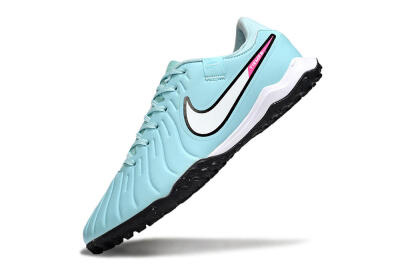 Men's Nike Tiempo Legend 10 Pro TF Artificial Turf Low-Tops Football Shoes - Jade/White/Pink