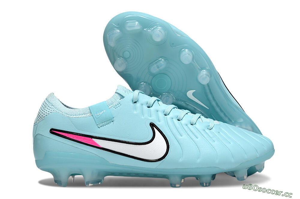 Men's Nike Tiempo Legend 10 Elite FG Firm Ground Low-Tops Football Boots - Jade/White/Pink 2