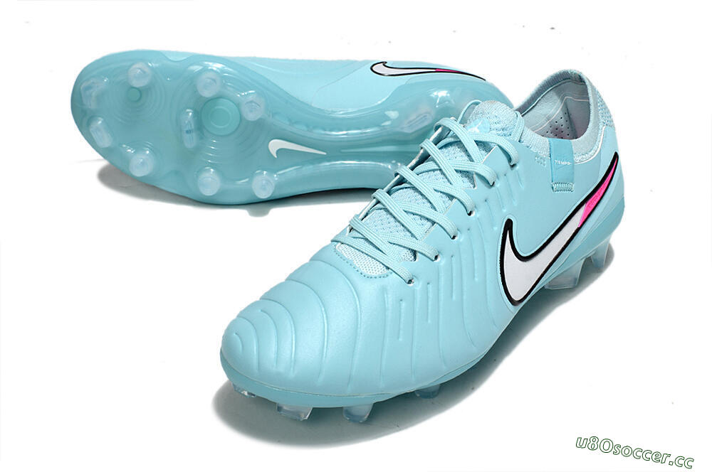 Men's Nike Tiempo Legend 10 Elite FG Firm Ground Low-Tops Football Boots - Jade/White/Pink 3