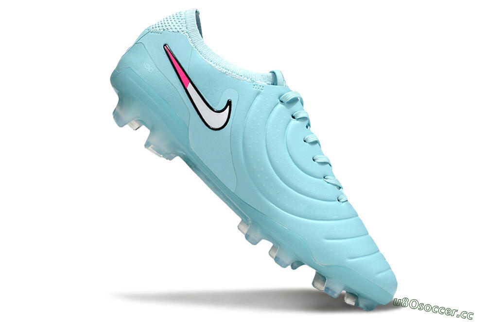 Men's Nike Tiempo Legend 10 Elite FG Firm Ground Low-Tops Football Boots - Jade/White/Pink 4