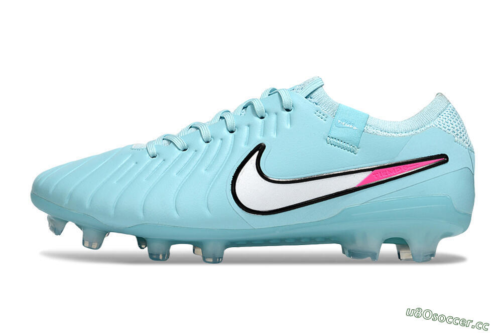 Men's Nike Tiempo Legend 10 Elite FG Firm Ground Low-Tops Football Boots - Jade/White/Pink 0