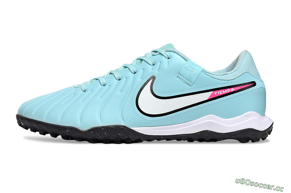 Men's Nike Tiempo Legend 10 Academy TF Artificial Turf Low-Tops Football Shoes - Jade/White/Pink 0