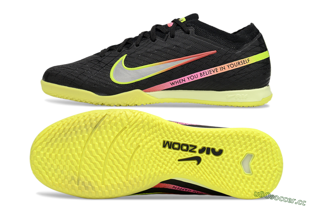 Men's Nike Air Zoom Mercurial Vapor 15 Elite IC Indoor & Futsal Low-Tops Football Shoes - Black/Yellow/Red 1