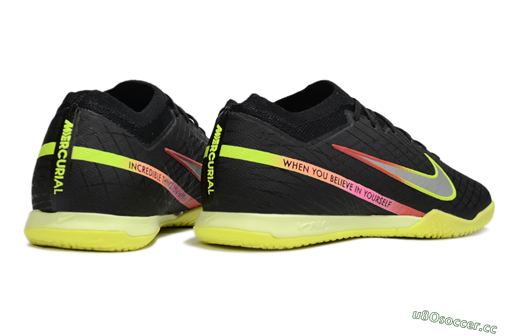 Men's Nike Air Zoom Mercurial Vapor 15 Elite IC Indoor & Futsal Low-Tops Football Shoes - Black/Yellow/Red 6