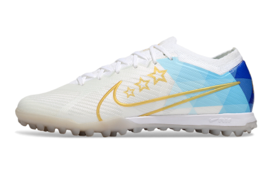 Men's Nike Air Zoom Mercurial Vapor 15 Elite TF Artificial Turf Low-Tops Football Shoes - White/Gold/Blue