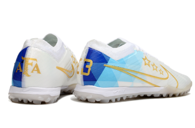 Men's Nike Air Zoom Mercurial Vapor 15 Elite TF Artificial Turf Low-Tops Football Shoes - White/Gold/Blue