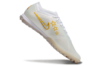 Men's Nike Air Zoom Mercurial Vapor 15 Elite TF Artificial Turf Low-Tops Football Shoes - White/Gold/Blue