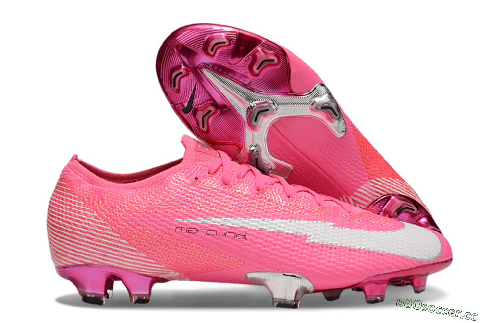 Men's Nike Air Zoom Mercurial Vapor 13 Elite FG Firm Ground Low-Tops Football Boots - Pink/White/Silver 2