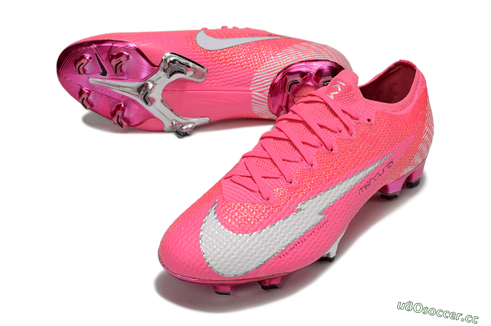 Men's Nike Air Zoom Mercurial Vapor 13 Elite FG Firm Ground Low-Tops Football Boots - Pink/White/Silver 3