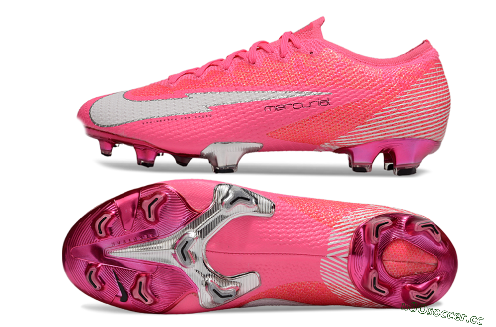 Men's Nike Air Zoom Mercurial Vapor 13 Elite FG Firm Ground Low-Tops Football Boots - Pink/White/Silver 1