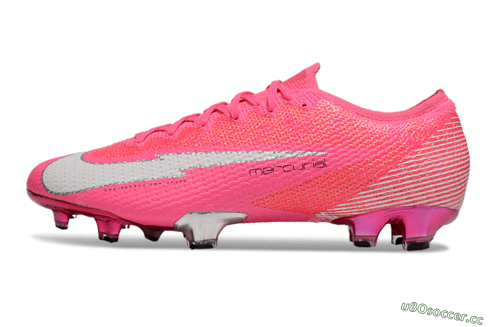 Men's Nike Air Zoom Mercurial Vapor 13 Elite FG Firm Ground Low-Tops Football Boots - Pink/White/Silver 0
