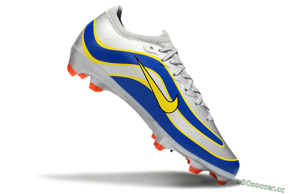 Men's Nike Air Zoom Mercurial Vapor 16 Elite FG Firm Ground Low-Tops Football Boots - Silver/Blue/Yellow 4