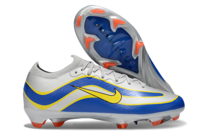 Men's Nike Air Zoom Mercurial Vapor 16 Elite FG Firm Ground Low-Tops Football Boots - Silver/Blue/Yellow