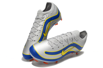 Men's Nike Air Zoom Mercurial Vapor 16 Elite FG Firm Ground Low-Tops Football Boots - Silver/Blue/Yellow