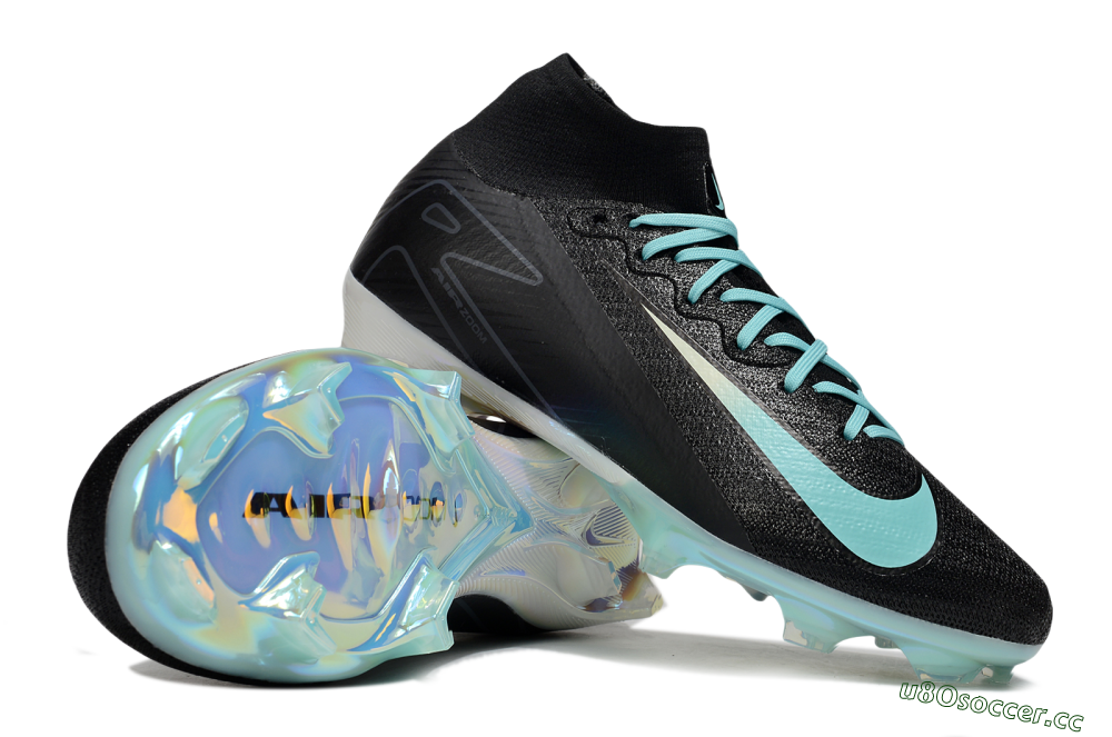 Unisex Nike Air Zoom Mercurial Superfly 10 Elite FG Firm Ground High-Tops Football Boots - Black/Jade 1