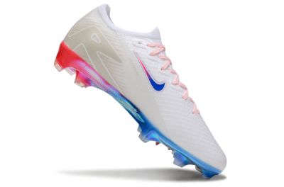 Unisex Nike Air Zoom Mercurial Vapor 16 Elite FG Firm Ground Low-Tops Football Boots - White/Blue/Pink