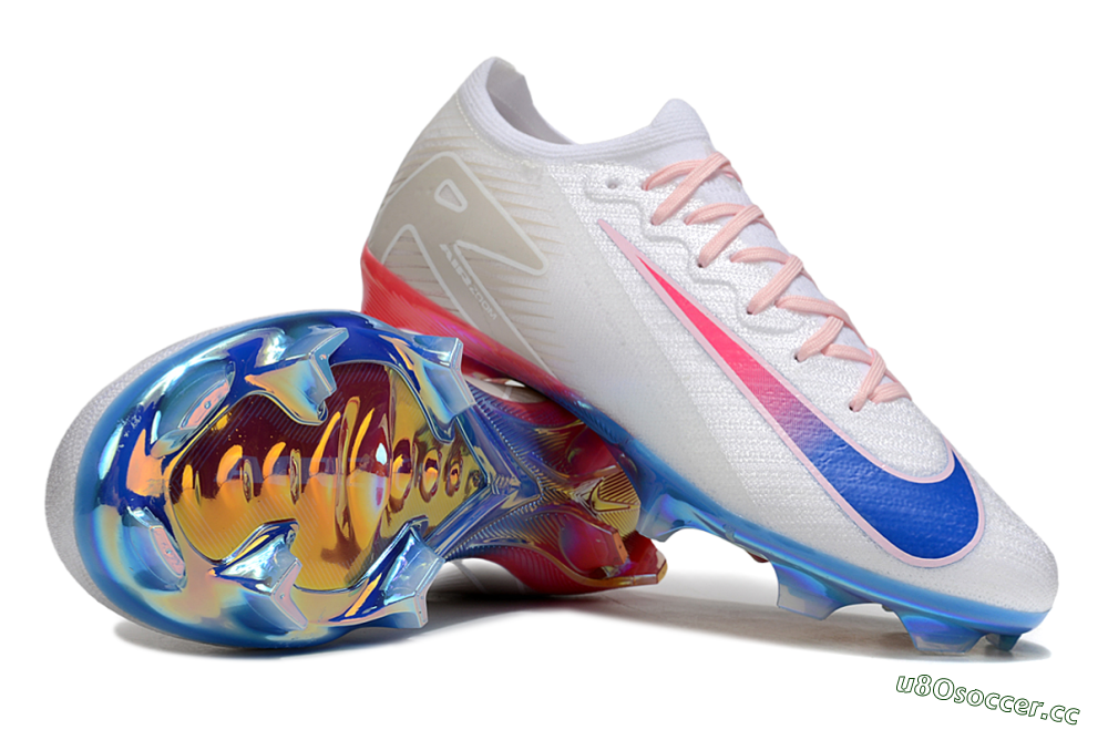 Unisex Nike Air Zoom Mercurial Vapor 16 Elite FG Firm Ground Low-Tops Football Boots - White/Blue/Pink 1