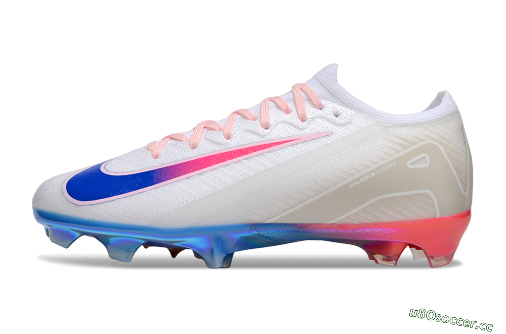 Unisex Nike Air Zoom Mercurial Vapor 16 Elite FG Firm Ground Low-Tops Football Boots - White/Blue/Pink 0