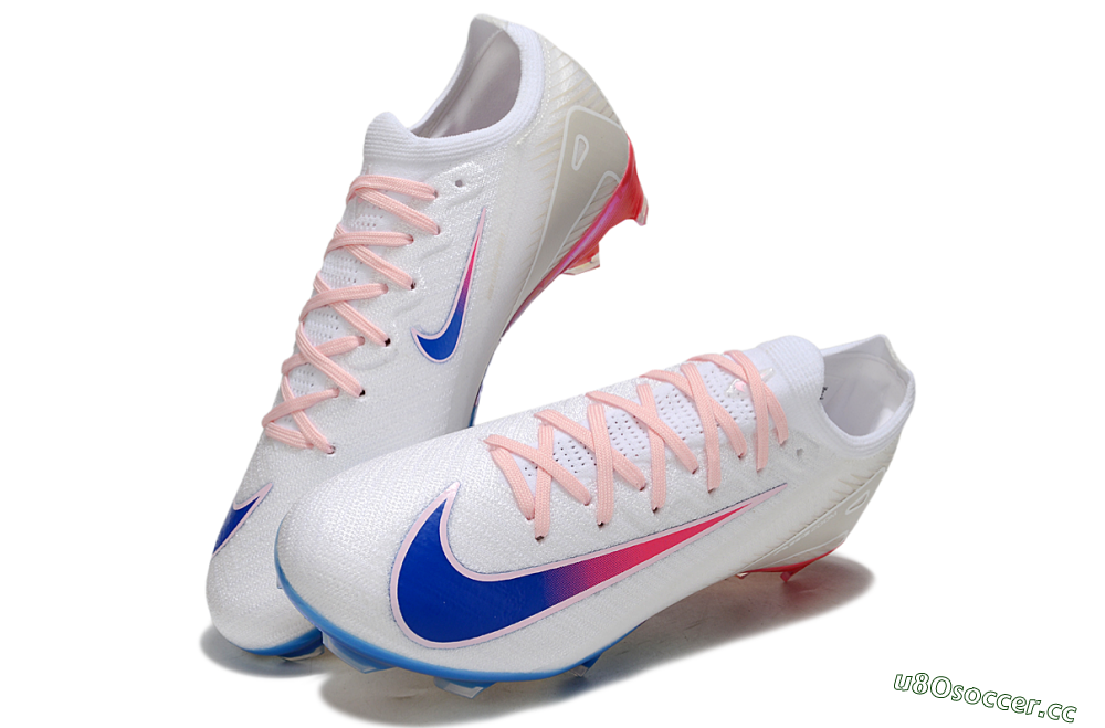 Unisex Nike Air Zoom Mercurial Vapor 16 Elite FG Firm Ground Low-Tops Football Boots - White/Blue/Pink 3