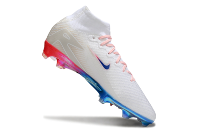 Unisex Nike Air Zoom Mercurial Superfly 10 Elite FG Firm Ground High-Tops Football Boots - White/Blue/Red