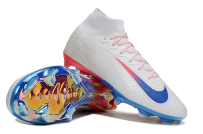 Unisex Nike Air Zoom Mercurial Superfly 10 Elite FG Firm Ground High-Tops Football Boots - White/Blue/Red