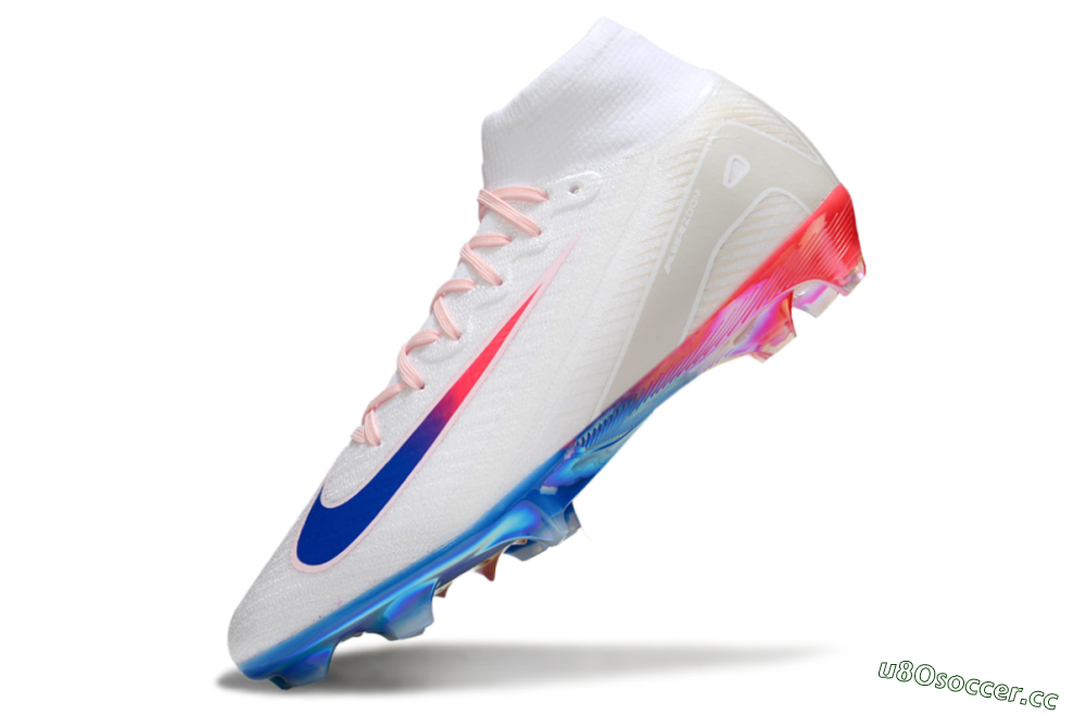 Unisex Nike Air Zoom Mercurial Superfly 10 Elite FG Firm Ground High-Tops Football Boots - White/Blue/Red 5