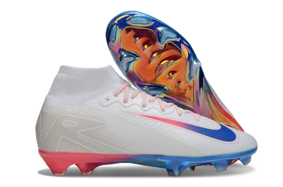 Unisex Nike Air Zoom Mercurial Superfly 10 Elite FG Firm Ground High-Tops Football Boots - White/Blue/Red
