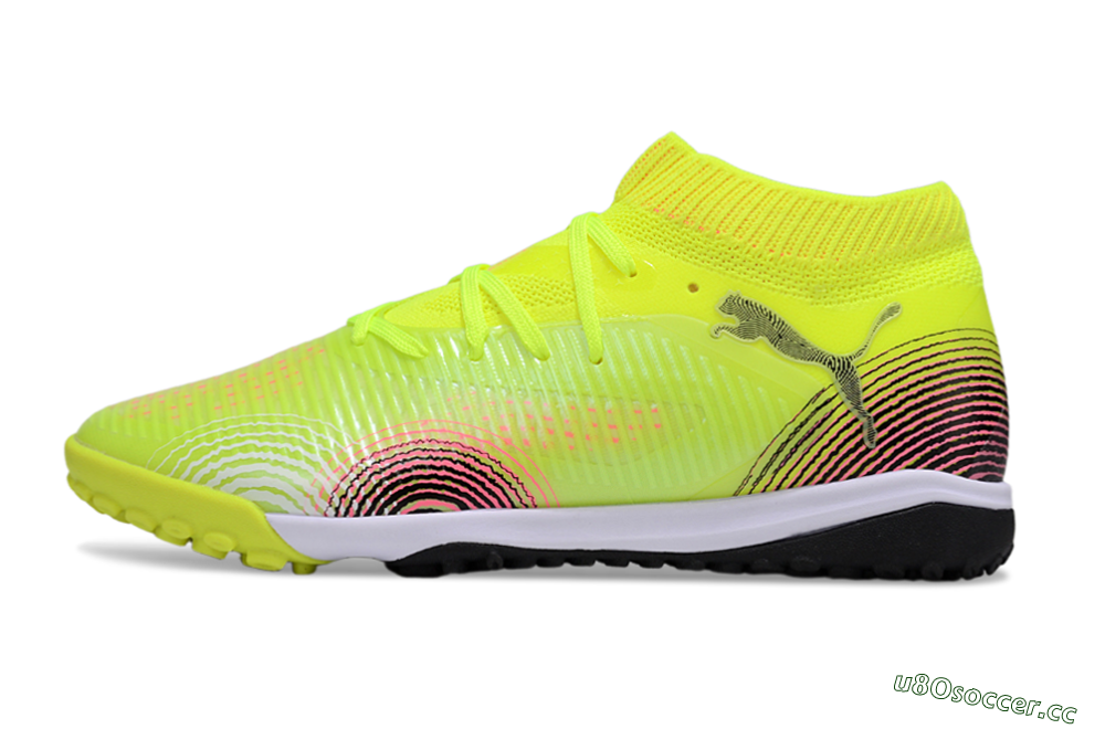 Men's Puma Future 8 Ultimate TF Artificial Turf Low-Tops Football Shoes - Yellow/Black/Pink 0