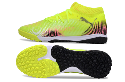 Men's Puma Future 8 Ultimate TF Artificial Turf Low-Tops Football Shoes - Yellow/Black/Pink
