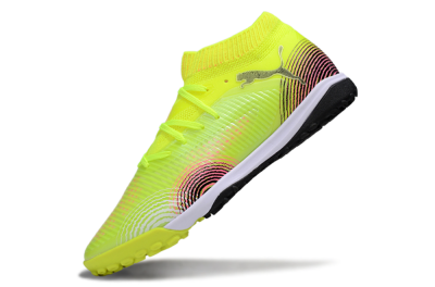 Men's Puma Future 8 Ultimate TF Artificial Turf Low-Tops Football Shoes - Yellow/Black/Pink