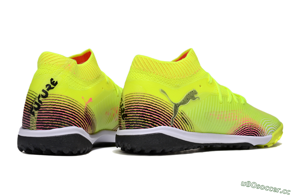 Men's Puma Future 8 Ultimate TF Artificial Turf Low-Tops Football Shoes - Yellow/Black/Pink 6