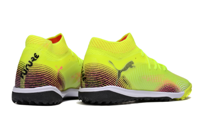 Men's Puma Future 8 Ultimate TF Artificial Turf Low-Tops Football Shoes - Yellow/Black/Pink
