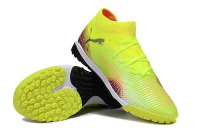 Men's Puma Future 8 Ultimate TF Artificial Turf Low-Tops Football Shoes - Yellow/Black/Pink