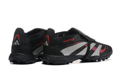 Men's Adidas Predator 25 Elite Foldover Tongue TF Artificial Turf Low-Tops Football Shoes - Black/Silver/Red