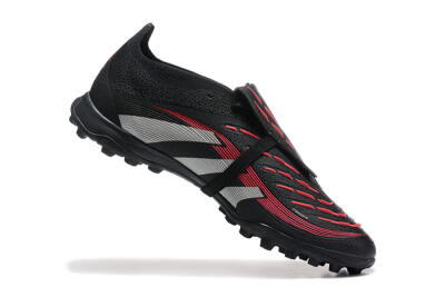 Men's Adidas Predator 25 Elite Foldover Tongue TF Artificial Turf Low-Tops Football Shoes - Black/Silver/Red