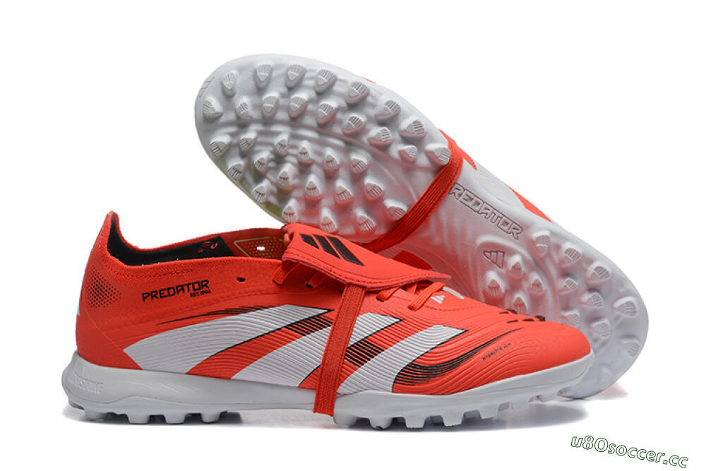 Men's Adidas Predator 25 Elite Foldover Tongue TF Artificial Turf Low-Tops Football Shoes - Red/White 2