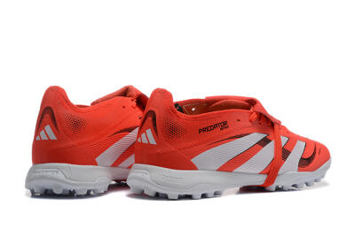 Men's Adidas Predator 25 Elite Foldover Tongue TF Artificial Turf Low-Tops Football Shoes - Red/White