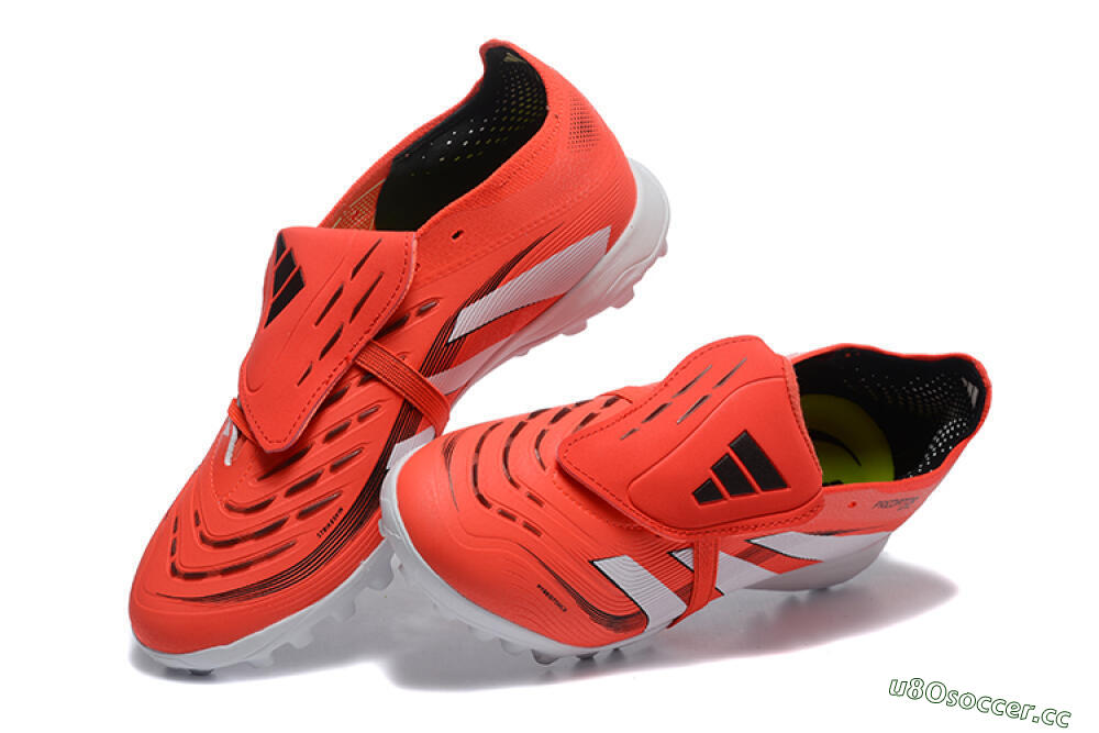 Men's Adidas Predator 25 Elite Foldover Tongue TF Artificial Turf Low-Tops Football Shoes - Red/White 6