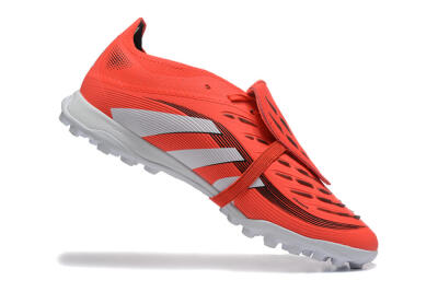 Men's Adidas Predator 25 Elite Foldover Tongue TF Artificial Turf Low-Tops Football Shoes - Red/White