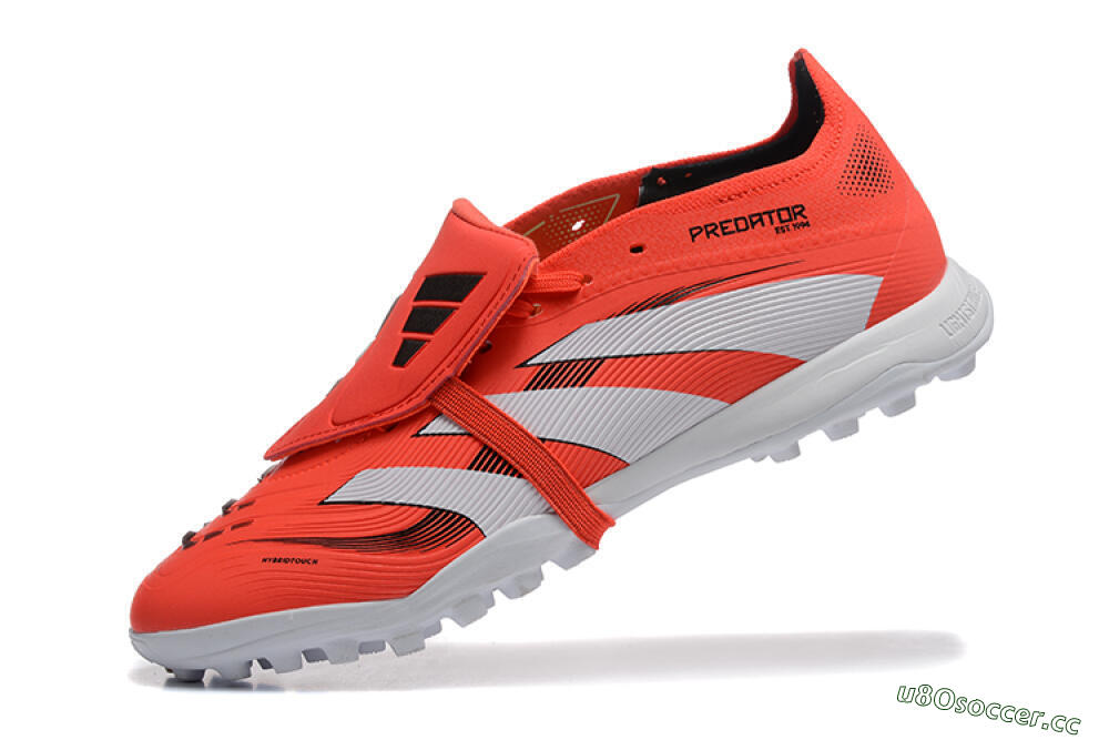 Men's Adidas Predator 25 Elite Foldover Tongue TF Artificial Turf Low-Tops Football Shoes - Red/White 8