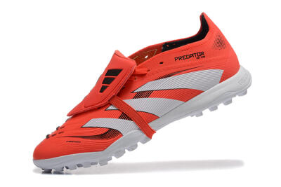 Men's Adidas Predator 25 Elite Foldover Tongue TF Artificial Turf Low-Tops Football Shoes - Red/White