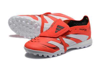 Men's Adidas Predator 25 Elite Foldover Tongue TF Artificial Turf Low-Tops Football Shoes - Red/White
